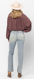 Hi-Waist Fit With Medium Destroy & Inseam Slit Jeans - 88511 - Judy Blue