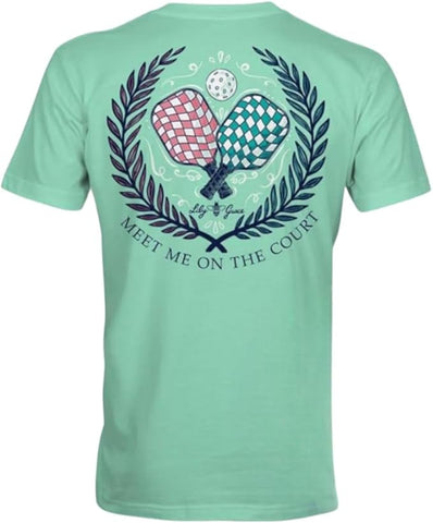 Meet Me On The Court Pickleball - Adult T-Shirt - Lily Grace