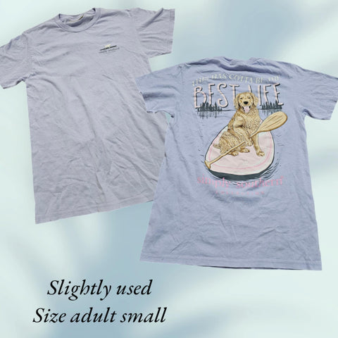 Simply Southern Short Sleeve Shirt - Best Life - Slightly Used - Adult Size Small (M17)