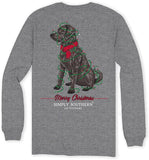 Merry Christmas - Black Lab - Christmas Lights - SS - F24 - YOUTH Long Sleeve
