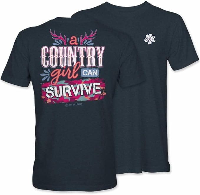 A Country Girl Can Survive - Adult T-Shirt - Itsa Girl Thing