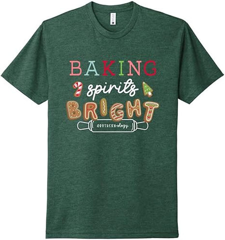 Baking Spirits Bright - Christmas - Adult T-Shirt - Southernology