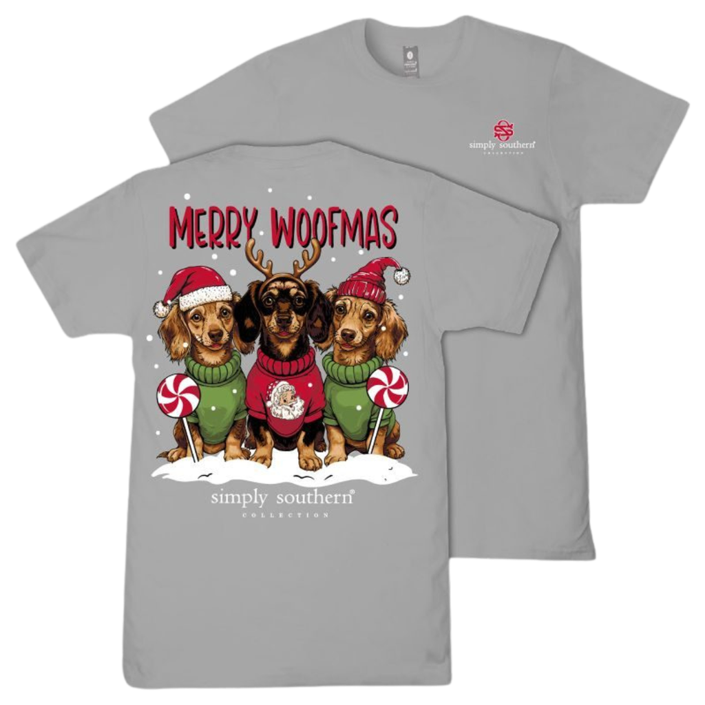 Merry Woofmas - Dachshunds - Christmas - F26 - SS - Adult T-Shirt