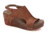 Carley Brown Suede Croco Sandal - Boutique by Corkys