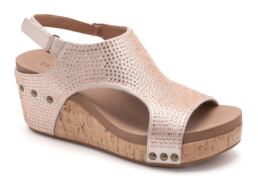 Carley Champagne Crystals Sandal - Boutique by Corkys