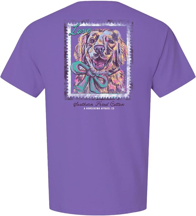 Golden Retriever Love Stamp - Adult T-Shirt - SFC