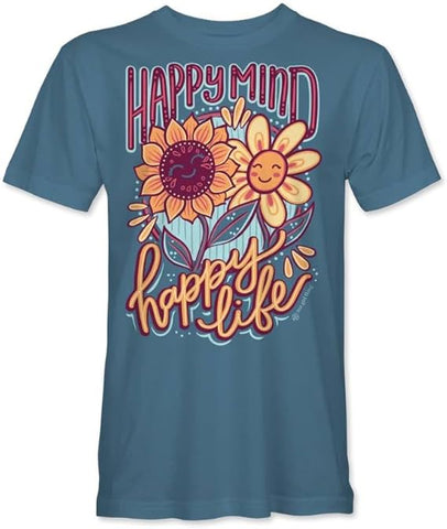 Happy Mind, Happy Life - Sunflower - Daisy - YOUTH T-Shirt - Itsa Girl Thing