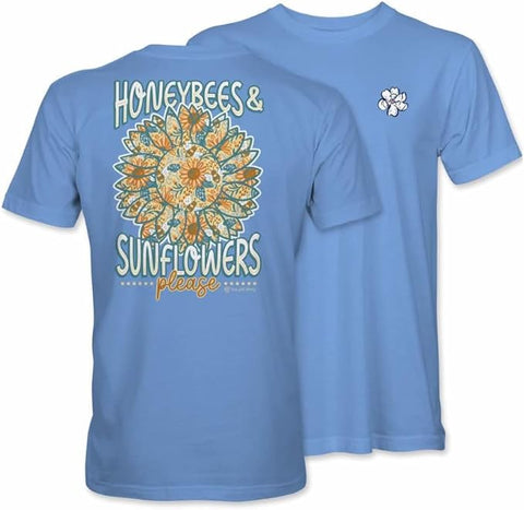 Honeybees & Sunflowers Please - Adult T-Shirt - Itsa Girl Thing
