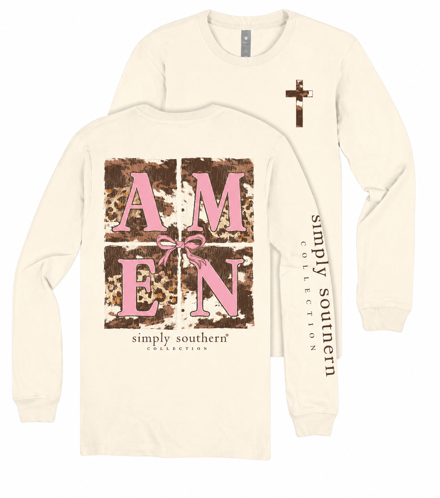 Amen - Cowhide - Cross - Faith - SS - F26 - YOUTH Long Sleeve