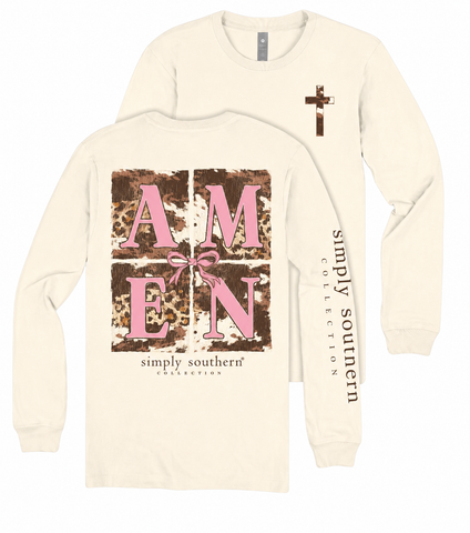 Amen - Cowhide - Cross - Faith - SS - F26 - YOUTH Long Sleeve