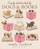 Easily Distracted By Dogs & Books - SS - F26 - Adult Long Sleeve