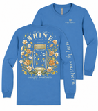 Let Your Light Shine, For All To See - Matthew 5:16 - Fireflies - Flowers - Mason Jar - SS - F26 - Adult Long Sleeve