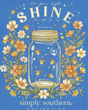 Let Your Light Shine, For All To See - Matthew 5:16 - Fireflies - Flowers - Mason Jar - SS - F26 - Adult Long Sleeve