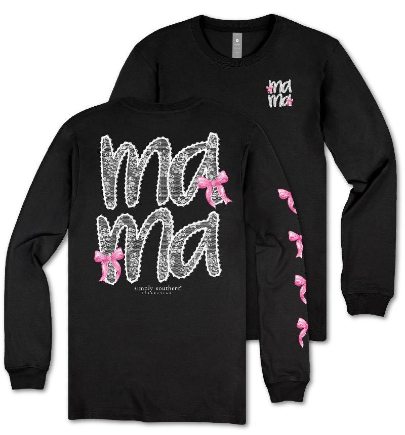 Mama - Pink Bows  - SS - F25 - Adult Long Sleeve