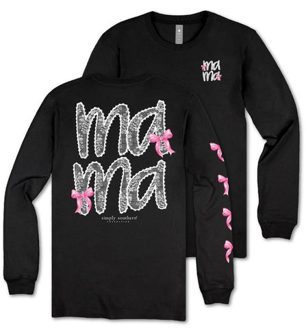 Mama - Pink Bows  - SS - F25 - Adult Long Sleeve