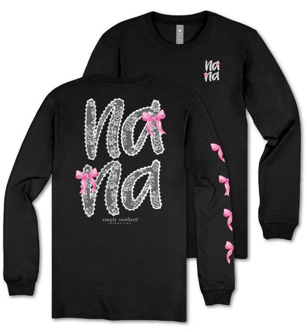 Nana - Pink Bows  - SS - F25 - Adult Long Sleeve
