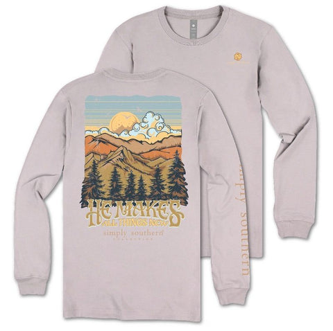 He Makes All Things New - Mountains - SS - F25 - YOUTH Long Sleeve