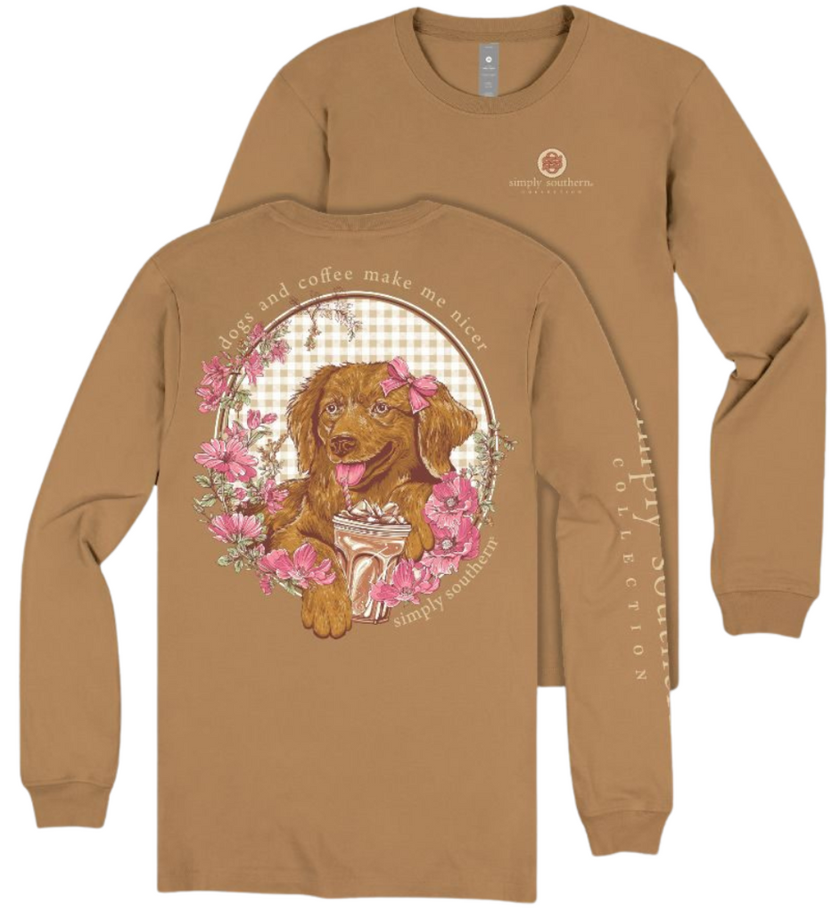 Dogs And Coffee Make Me Nicer - SS - F26 - YOUTH Long Sleeve