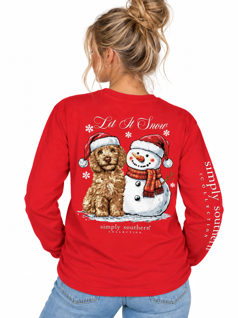 Let It Snow - Dog & Snowman - SS - F26 - Adult Long Sleeve