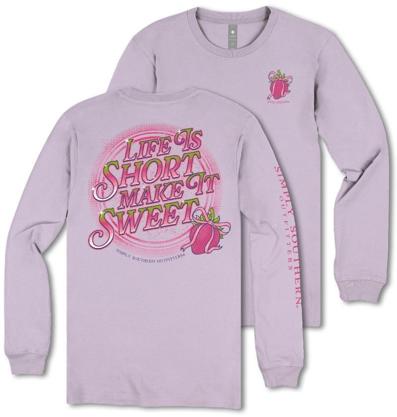 Life is Short, Make It Sweet - Strawberry - Bow - SS - F25 - YOUTH Long Sleeve