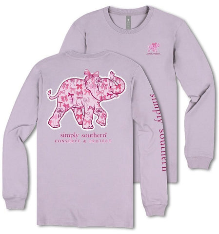 Track Elephant - Pink Bows - SS - F25 - Adult Long Sleeve