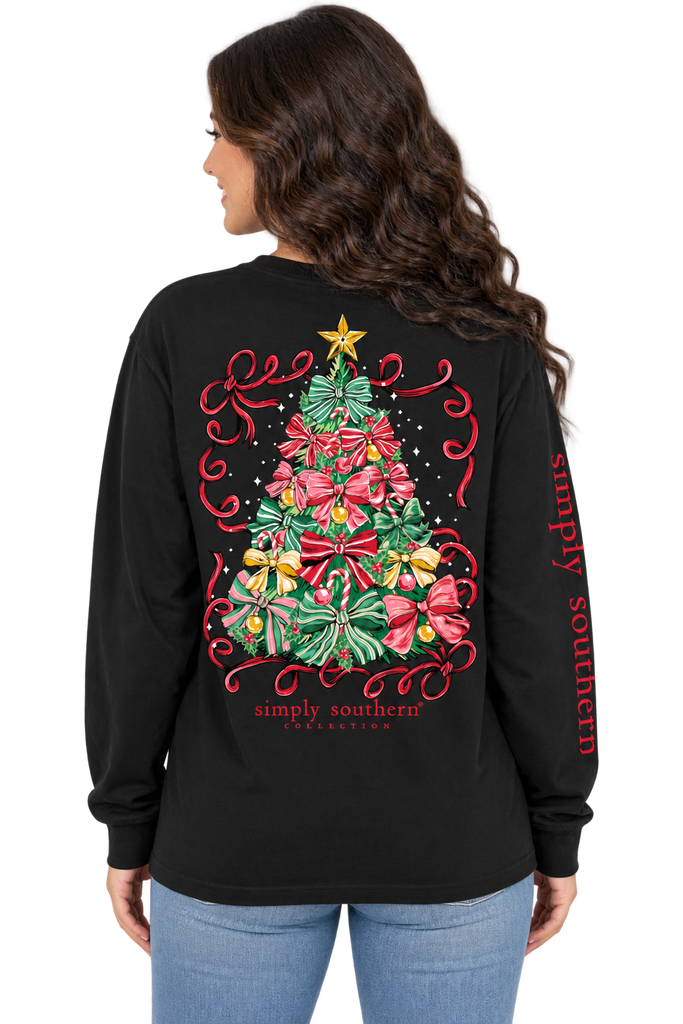 Christmas Tree - Bows - SS - F26 - Adult Long Sleeve