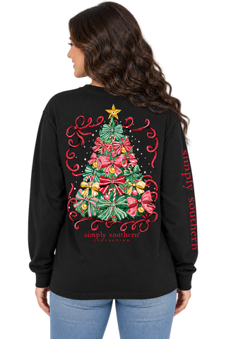 Christmas Tree - Bows - SS - F26 - Adult Long Sleeve