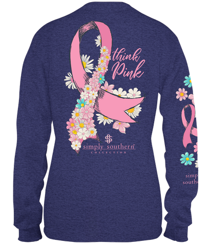Think Pink - Ribbon - Breast Cancer Awareness - SS - Adult Long Sleeve