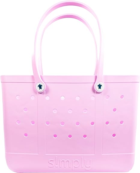 Alluim Pink Color Large Simply Tote - S22 - Simply Southern **CLOSEOUT - ALL SALES ARE FINAL**