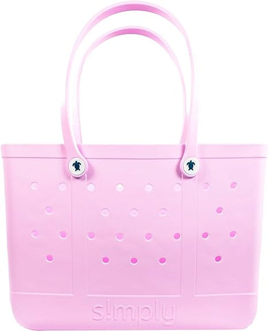 Alluim Pink Color Large Simply Tote - S22 - Simply Southern **CLOSEOUT - ALL SALES ARE FINAL**