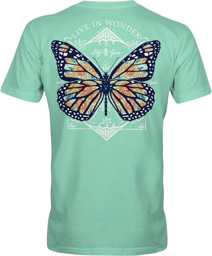 Live in Wonder - Butterfly - Adult T-Shirt - Lily Grace