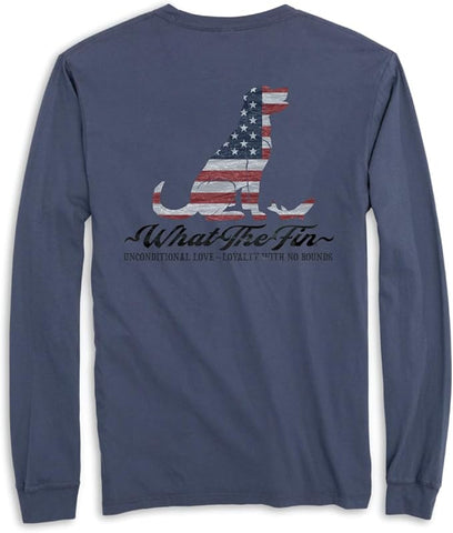 Loyal Pawtners Patriotic Dog - Adult Long Sleeve - What The Fin
