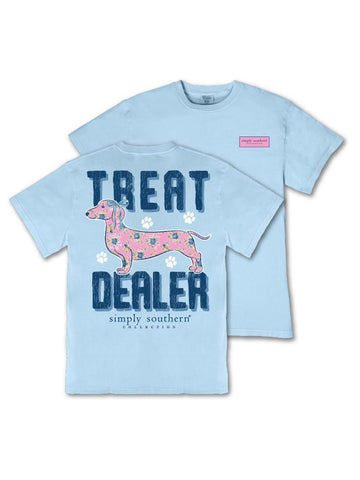 Treat Dealer - Dachshund - Flowers - S26 - SS - Adult T-Shirt