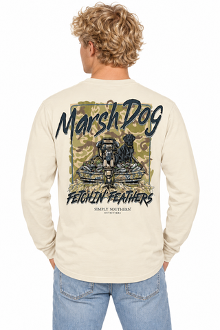 Camo Dog Fetching Feathers - SS - F26 - Adult Long Sleeve