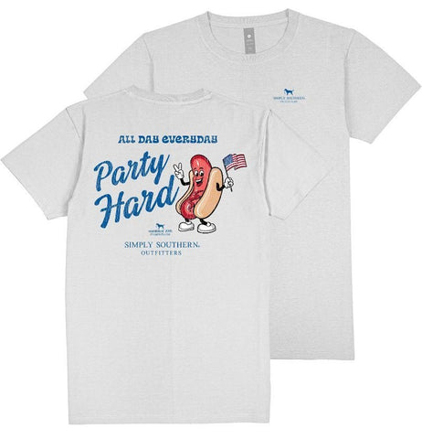 All Day Everyday Party Hard - Hot Dog - America - American Flag - S25 - SS - YOUTH T-Shirt