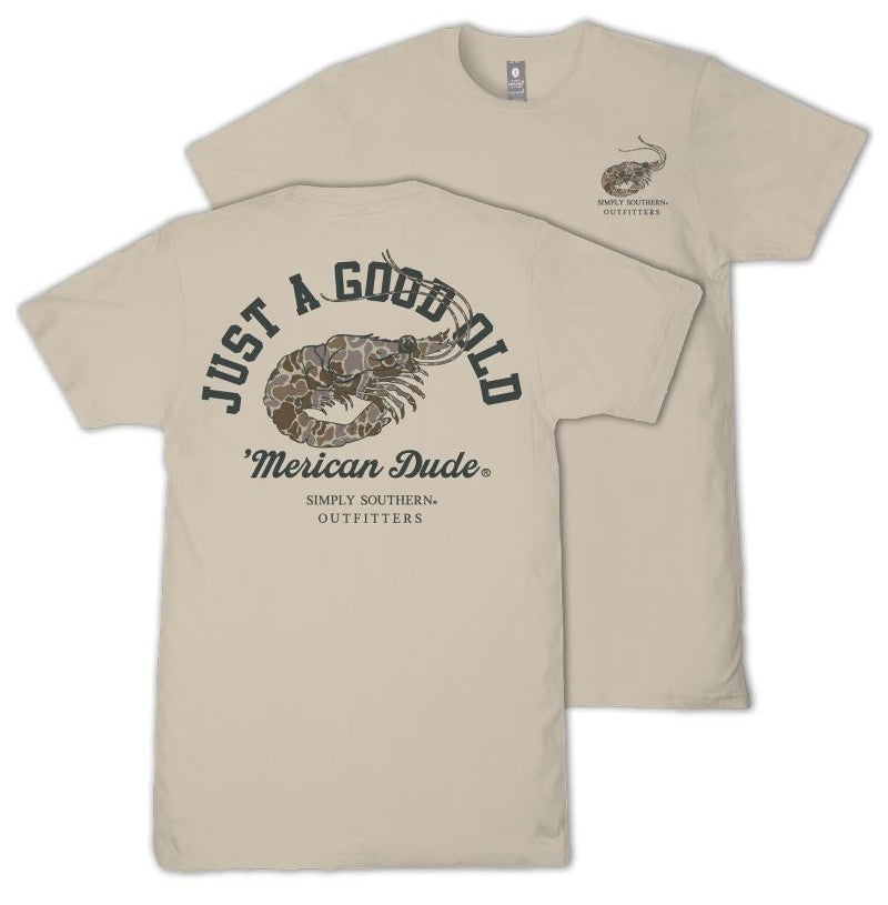 Shrimp - Just A Good Old 'Merican Dude - Camo - S26 - SS - YOUTH T-Shirt