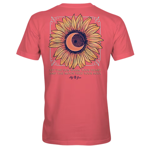 Let The Sun Warm Your Heart and The Moon Feed Your Soul - Sunflower - Adult T-Shirt - Lily Grace
