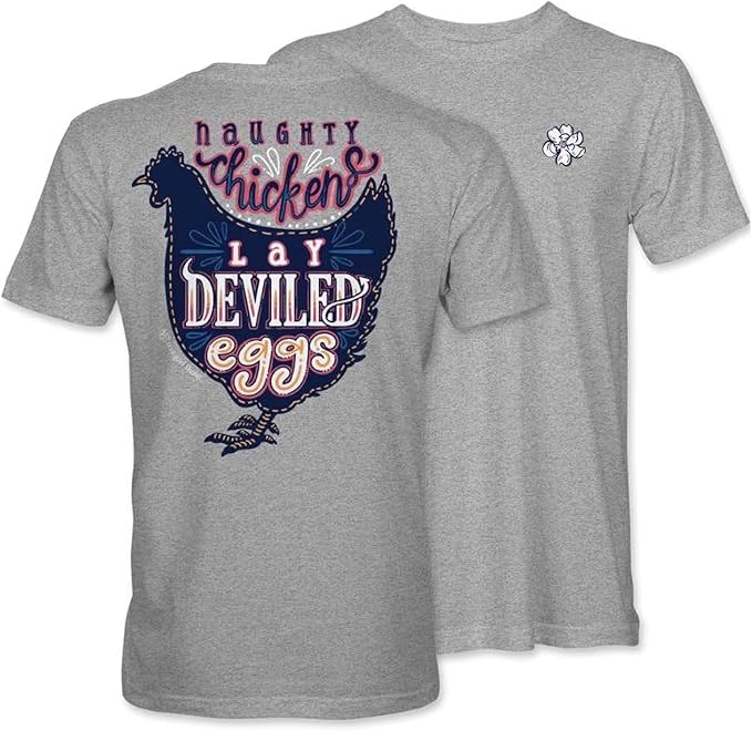 Naughty Chickens Lay Deviled Eggs - Adult T-Shirt - Itsa Girl Thing
