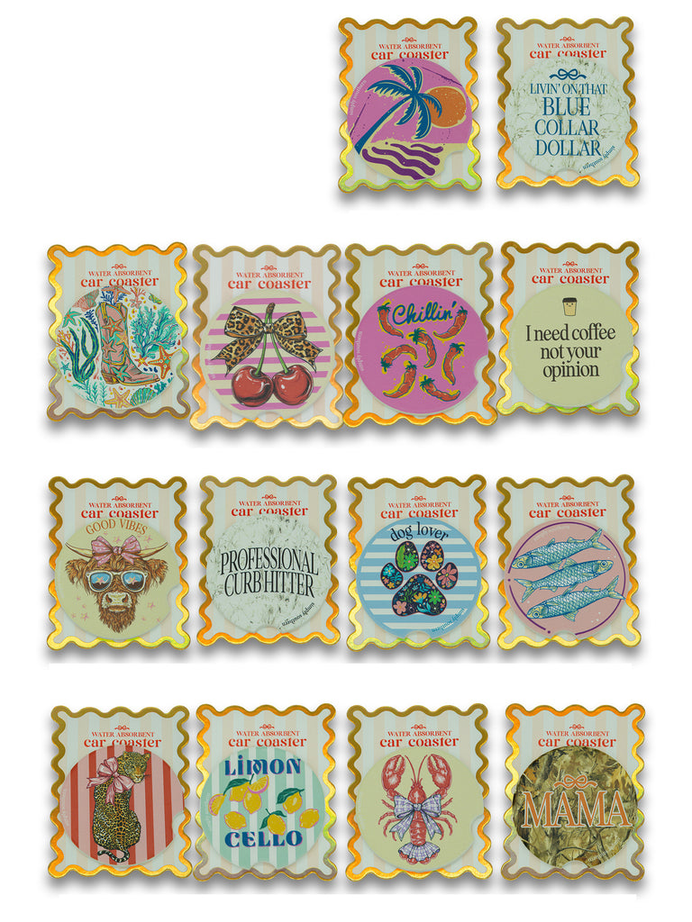 Car Coaster Sets - Simply Southern (Sold in a set of 2)