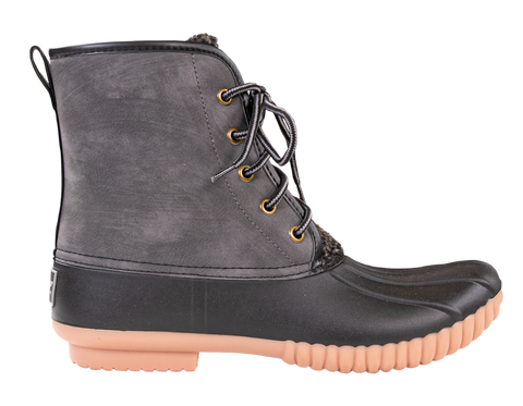 Rain Boots Lace Up - Suede Dark Grey - F21 - Simply Southern