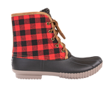 Rain Boots Lace Up - Plaid Red - F21 - Simply Southern
