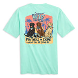 Pawtners In Crime Chasing Tail And Sipping Ale - Dogs - Adult T-Shirt - What The Fin