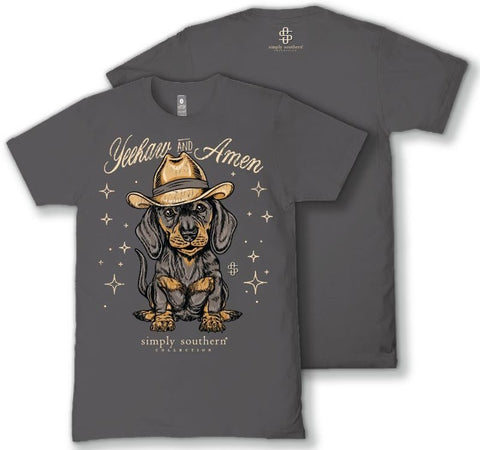 Yeehaw and Amen - Dachshund - S26 - SS - YOUTH T-Shirt