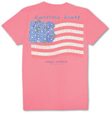 American Honey - Hydrangeas - USA Flag - Stars - Patriotic - S25 - SS - Adult T-Shirt