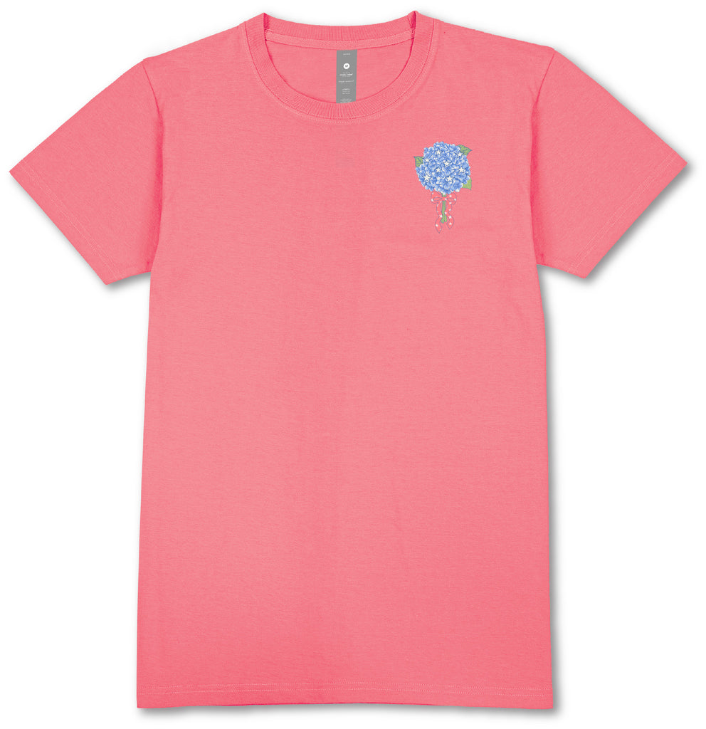 American Honey - Hydrangeas - USA Flag - Stars - Patriotic - S25 - SS - Adult T-Shirt