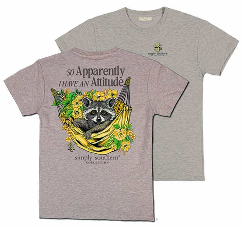 So Apparently I Have an Attitude - Raccoon - Floral - SS - S25 - Adult T-Shirt
