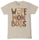 Wife Mom Boss - Coffee - Pink Bows - S26 - SS - Adult T-Shirt