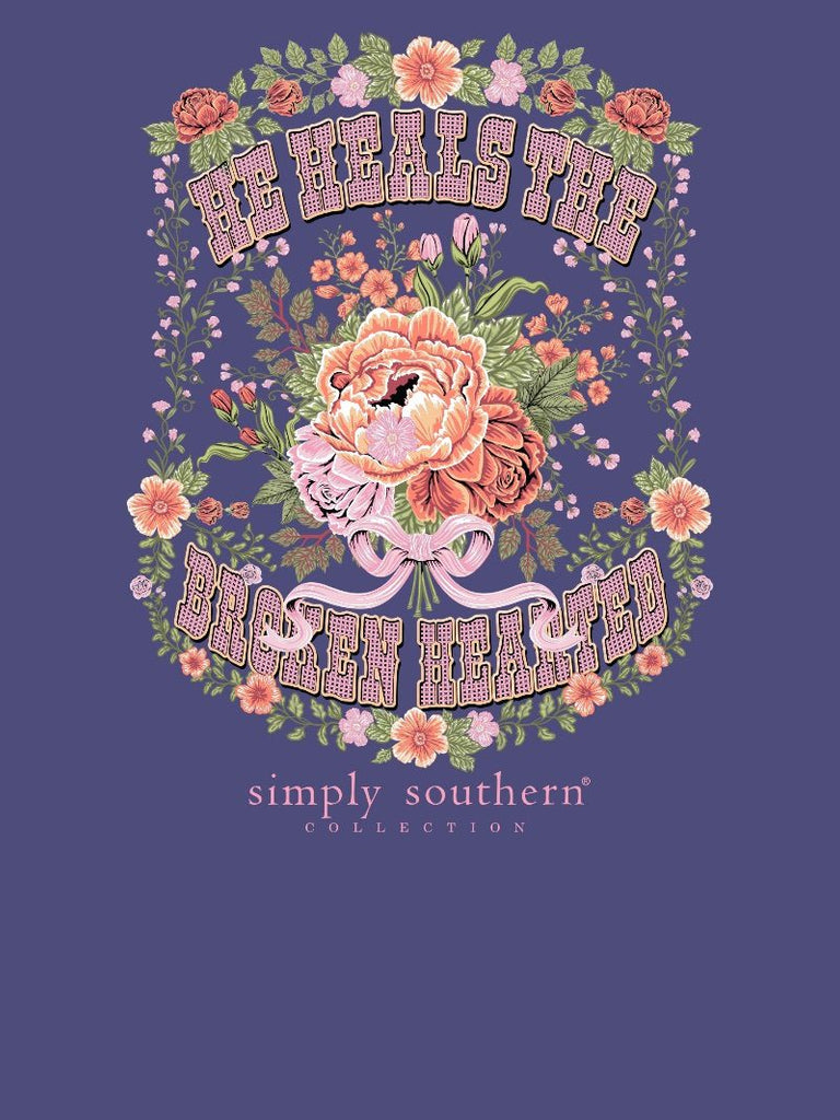 He Heals The Broken Hearted - Flowers - Bow - SS - F25 - Adult T-Shirt