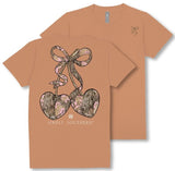 Pink Camo - Cherry Bow - Heart - F25 - SS - YOUTH T-Shirt