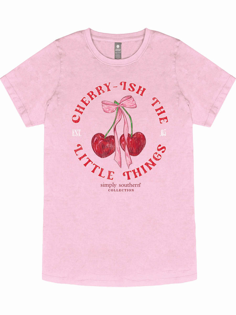 Cherry-ish The Little Things - Cherries - Pink Bow - S25 - SS - Adult T-Shirt